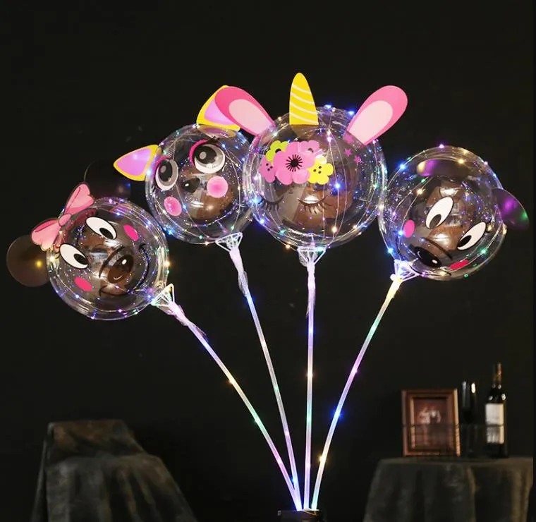 LED Light Up Balloons Transparent Party Decorations with Glow String Lights, Helium Quality for Celebrations and Outdoor Events