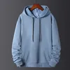 Hoodies Korea: Men's Solid Pullover Hoodie - Full Sleeve Ribbed Hem Sport Jacket, Casual Couple Sweatshirt